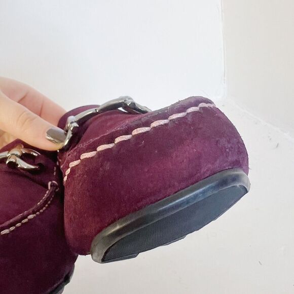 Salvatore Ferragamo Men's Gancini Suede Bit Loafers Purple Plum Men's Size 9.5 - Picture 6 of 11